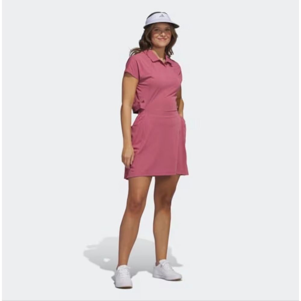 Adidas Go to Golf Pink Athletic Dress Open Back Activewear Tennis Large Sporty